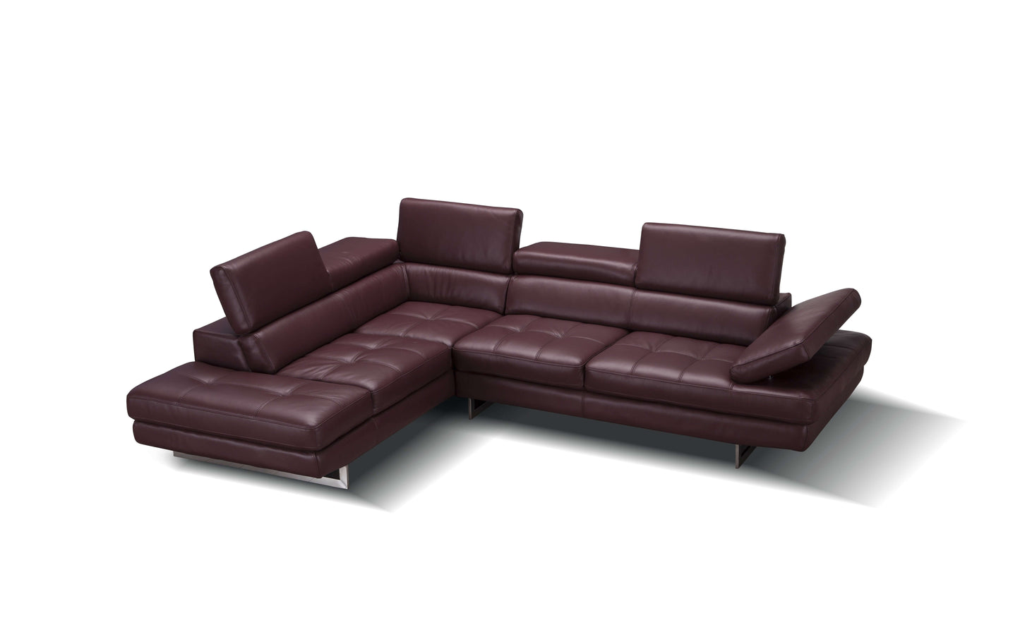 A761 Italian Leather Sectional Slate