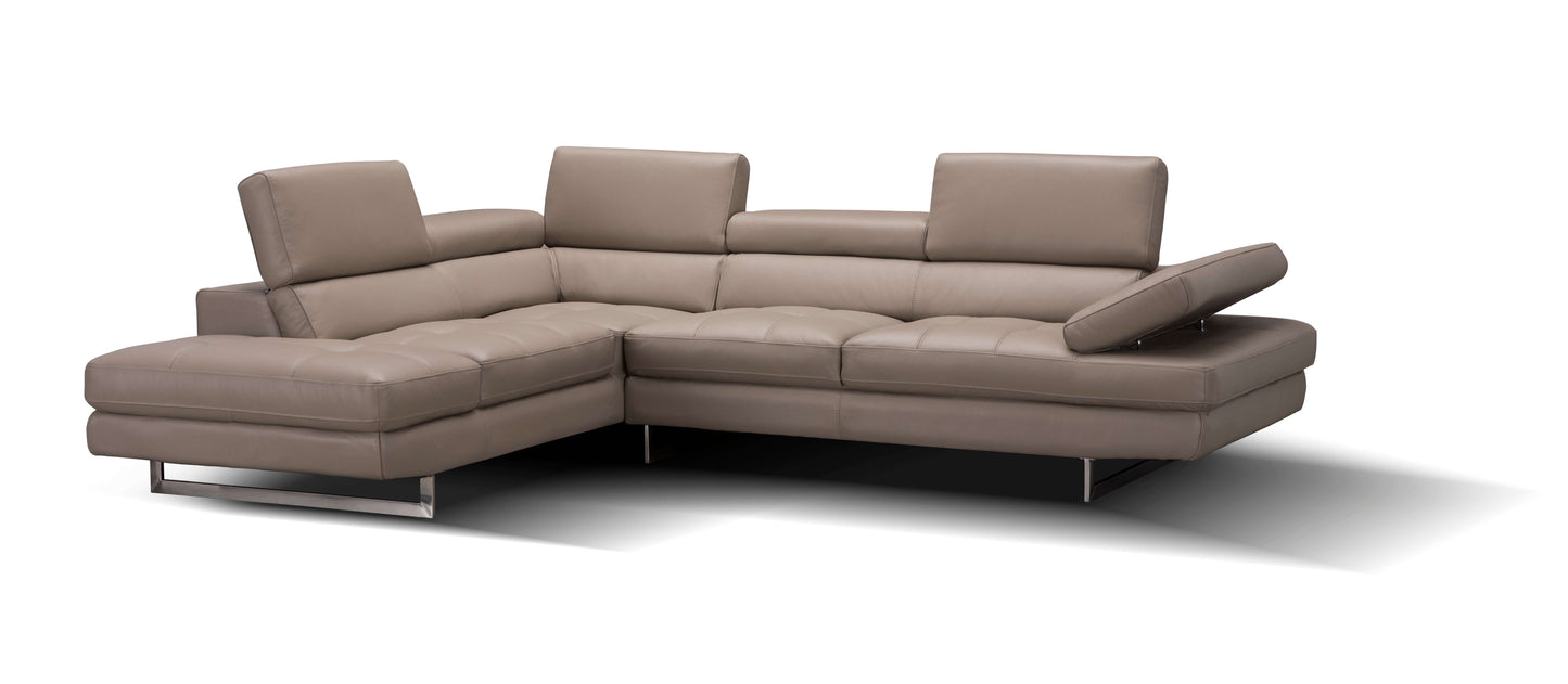 A761 Italian Leather Sectional Slate