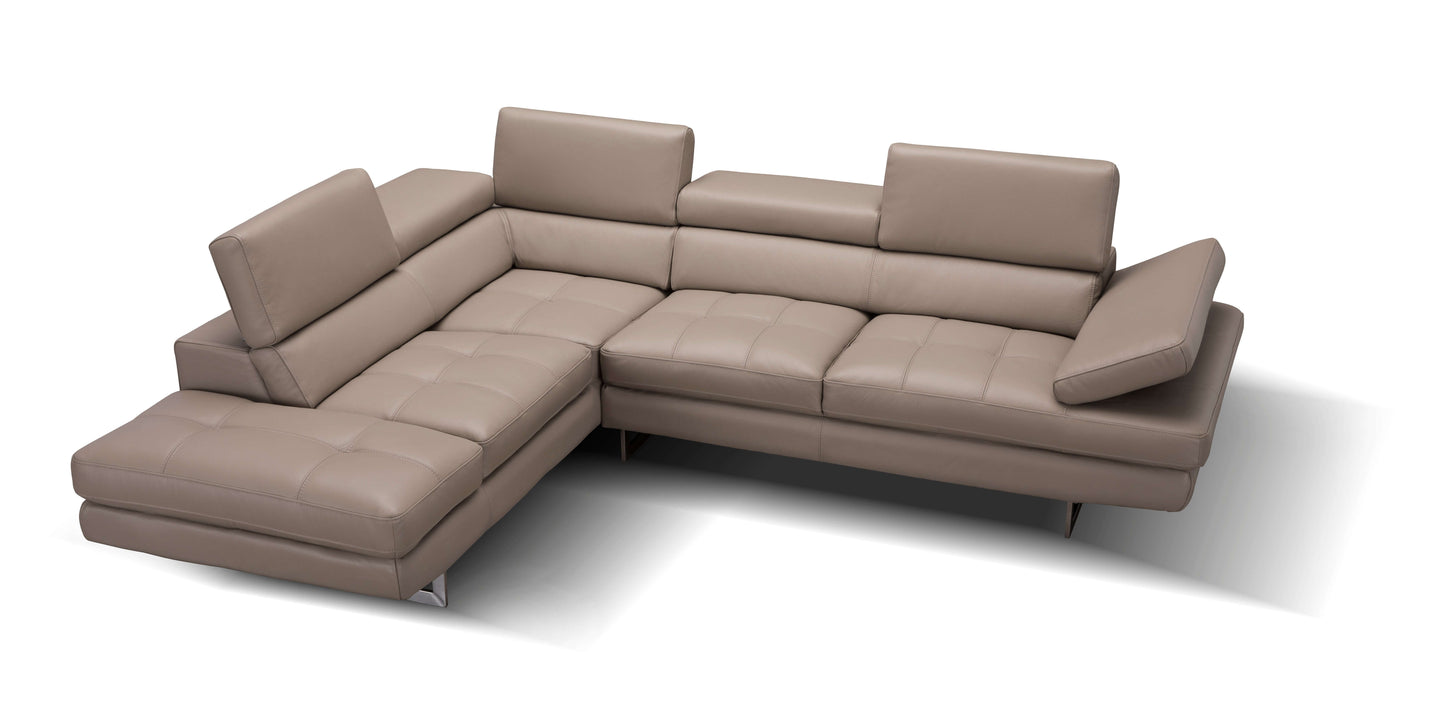 A761 Italian Leather Sectional Slate