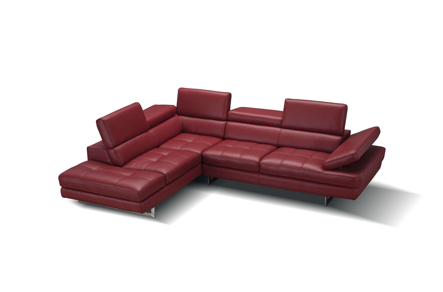 A761 Italian Leather Sectional Slate