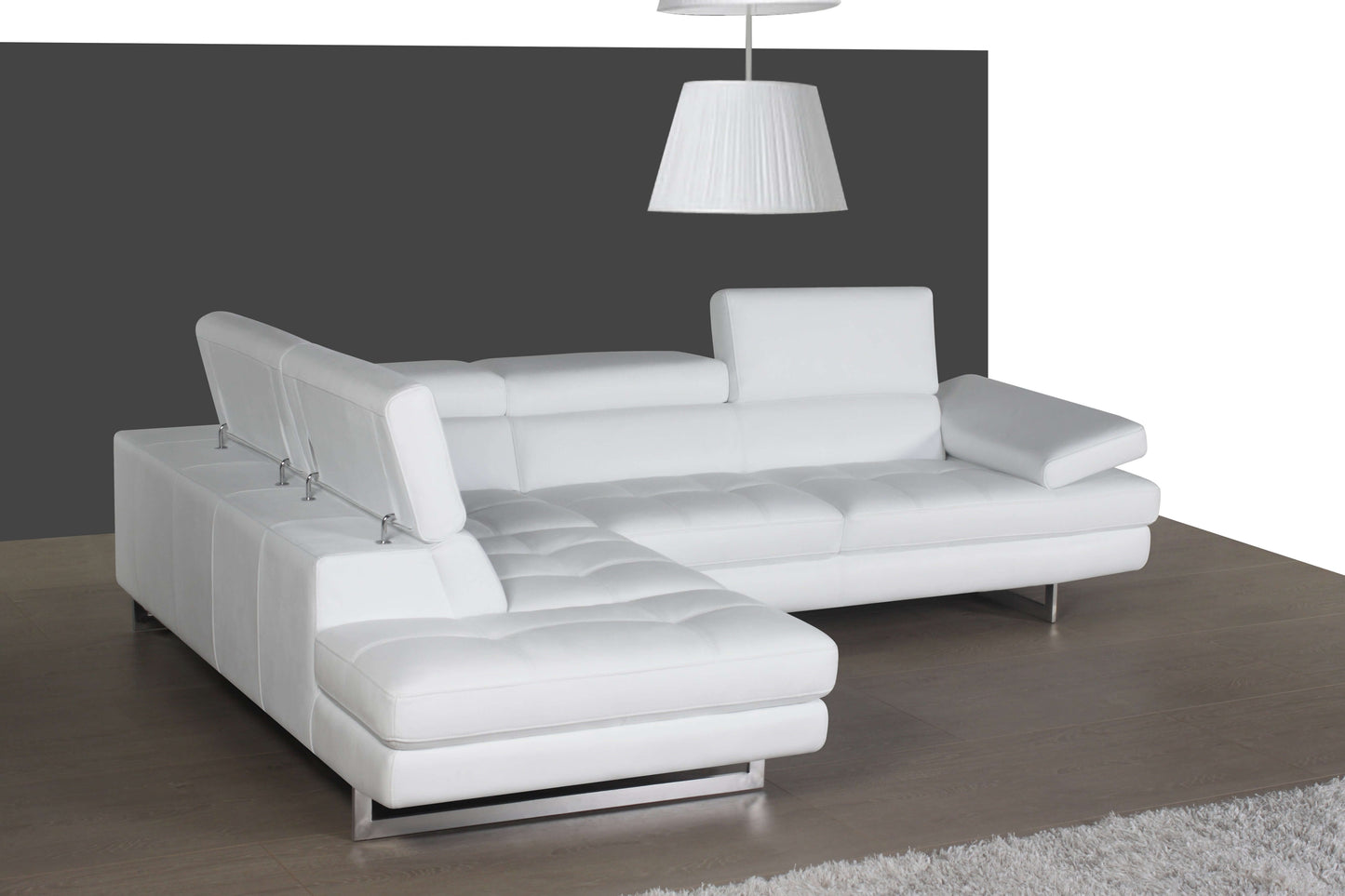 A761 Italian Leather Sectional Slate