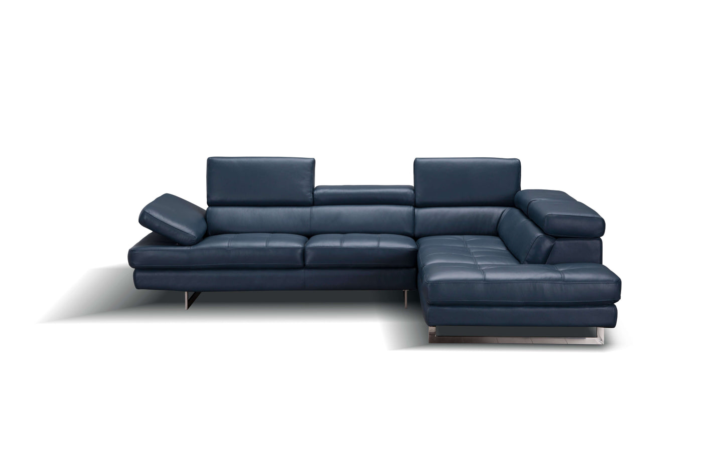 A761 Italian Leather Sectional Slate