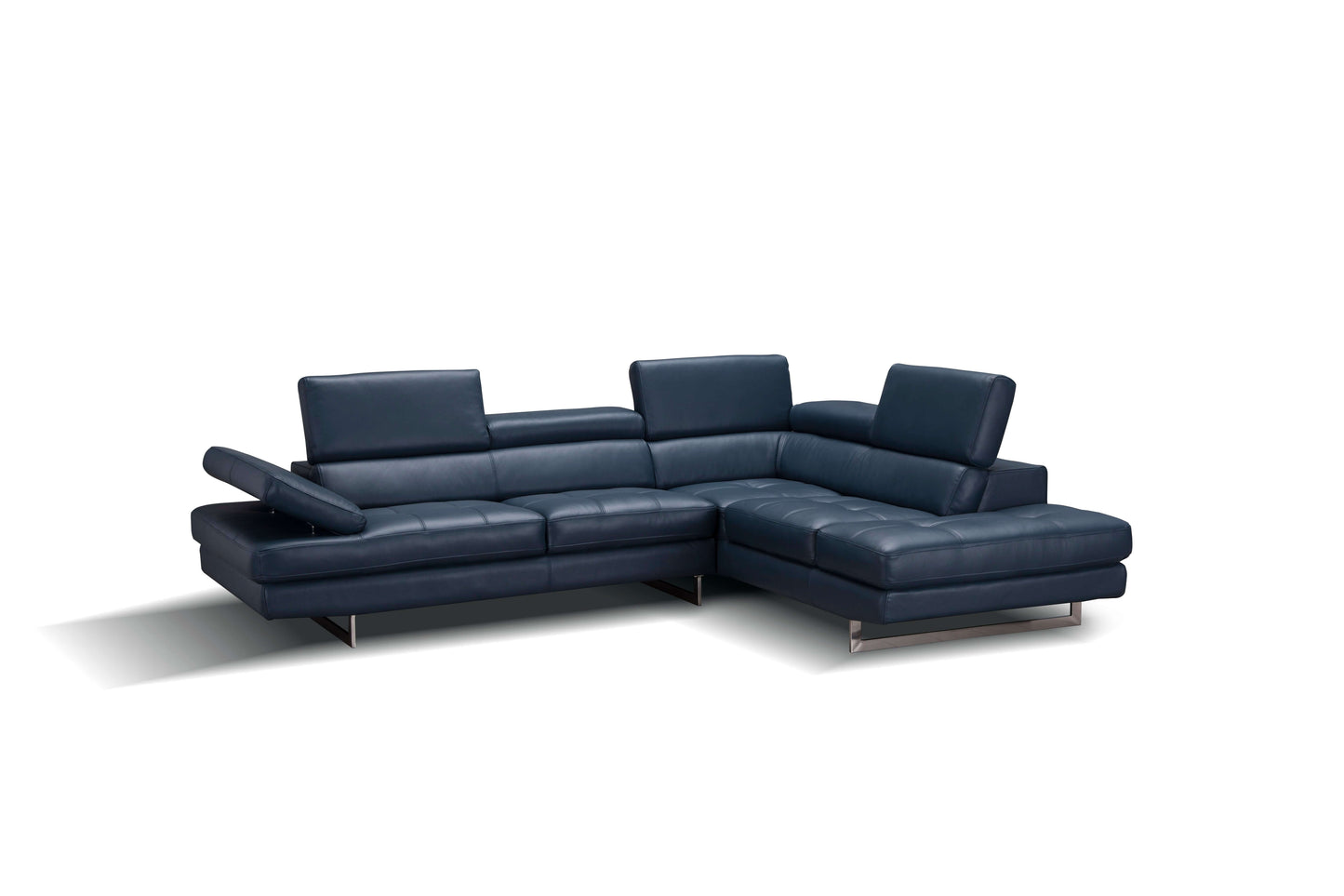 A761 Italian Leather Sectional Slate