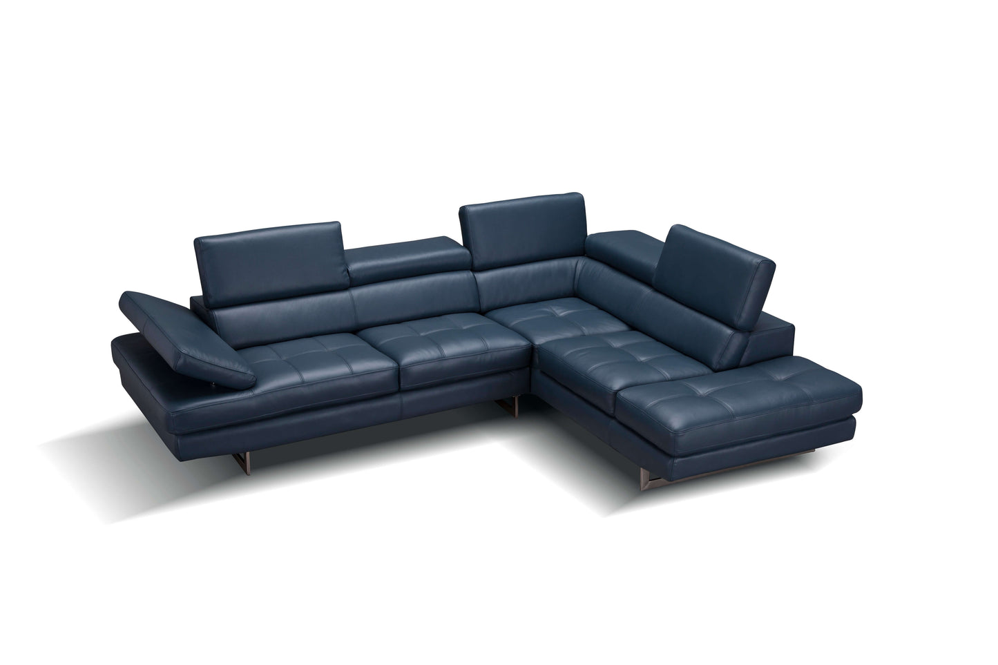 A761 Italian Leather Sectional Slate