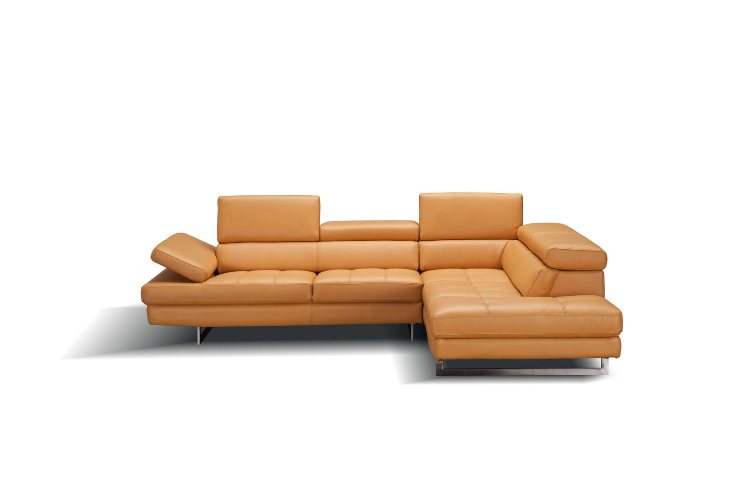 A761 Italian Leather Sectional Slate