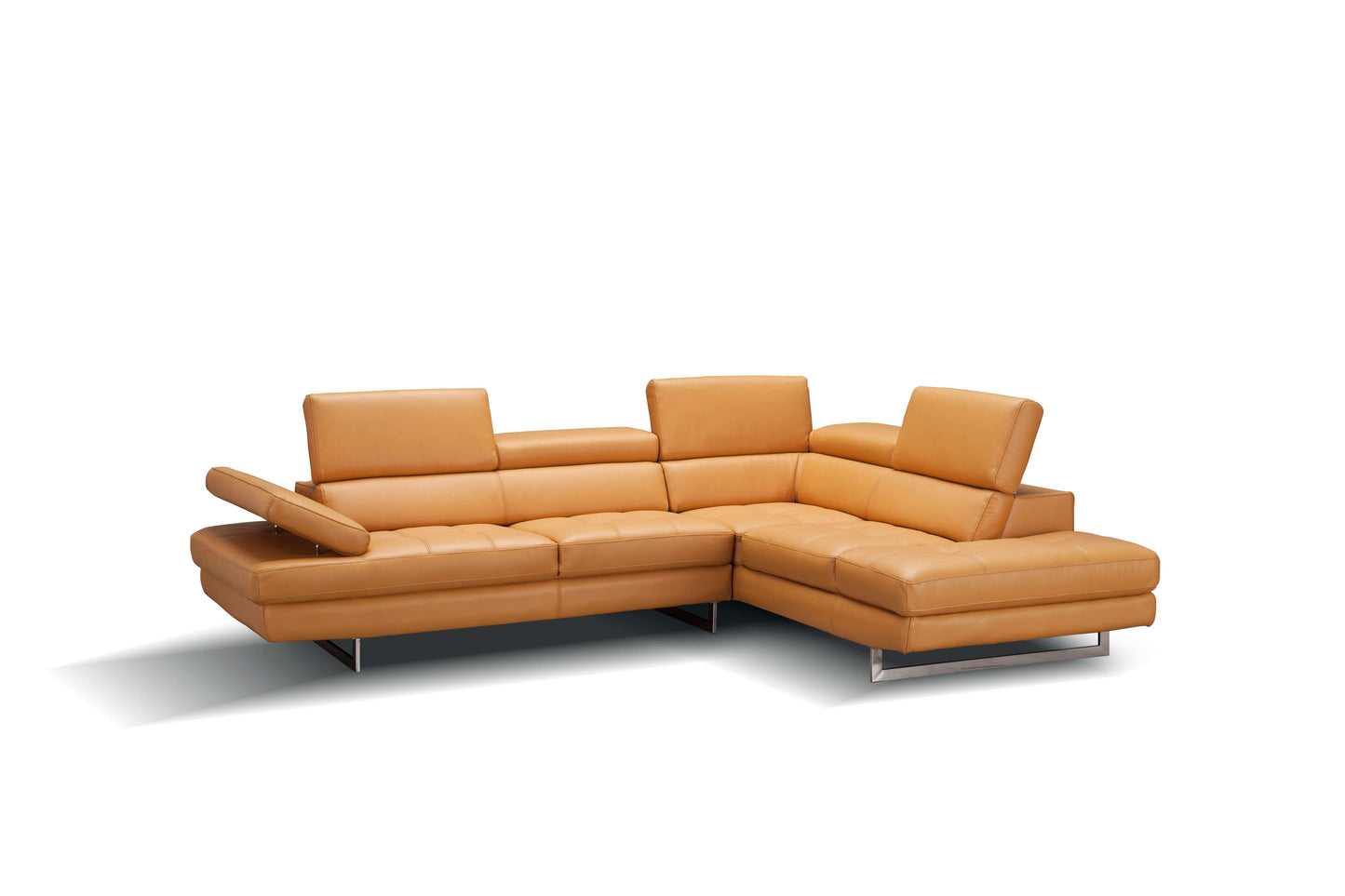 A761 Italian Leather Sectional Slate