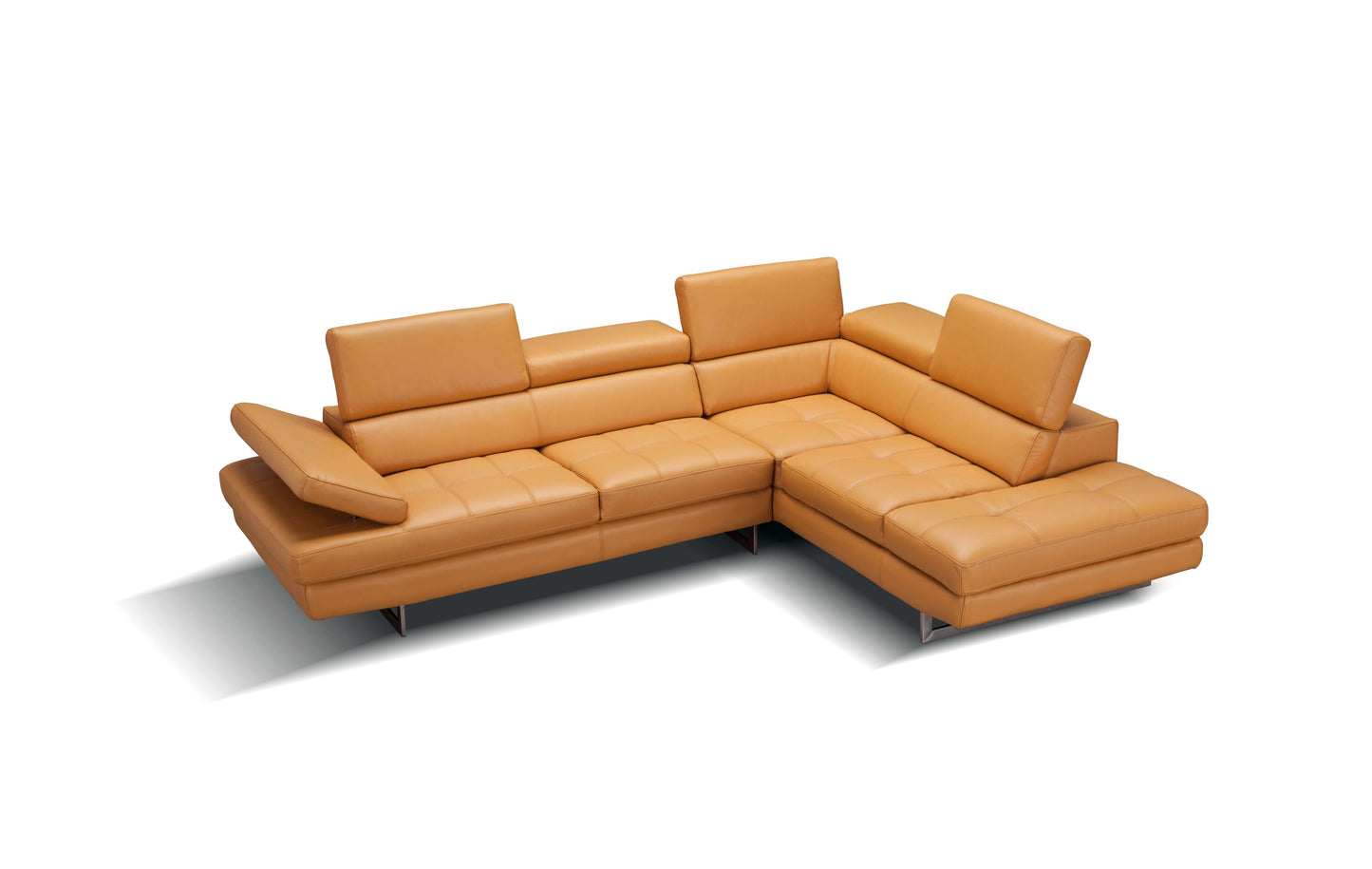 A761 Italian Leather Sectional Slate