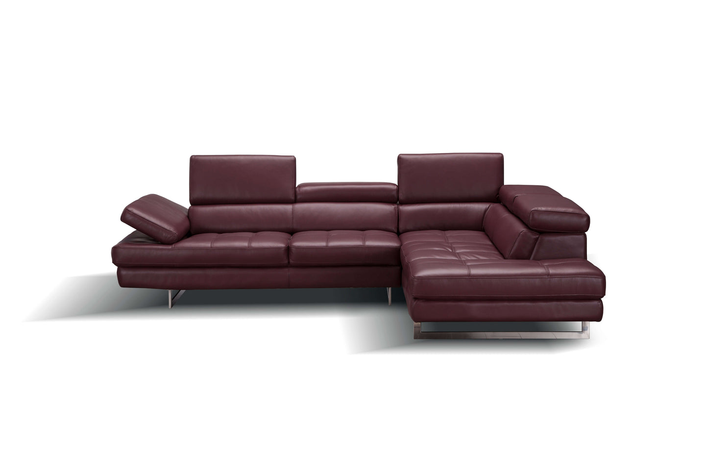 A761 Italian Leather Sectional Slate