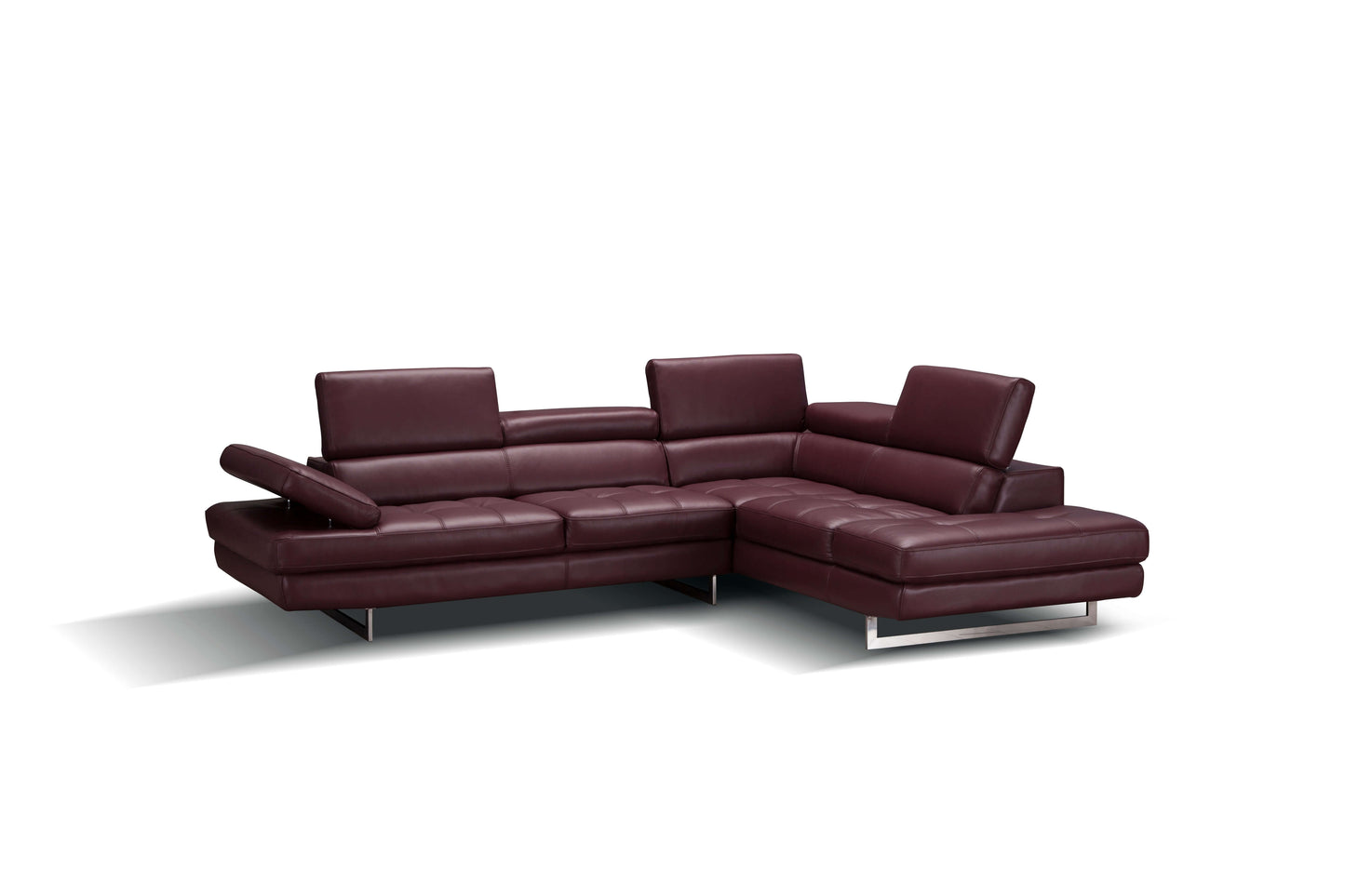 A761 Italian Leather Sectional Slate