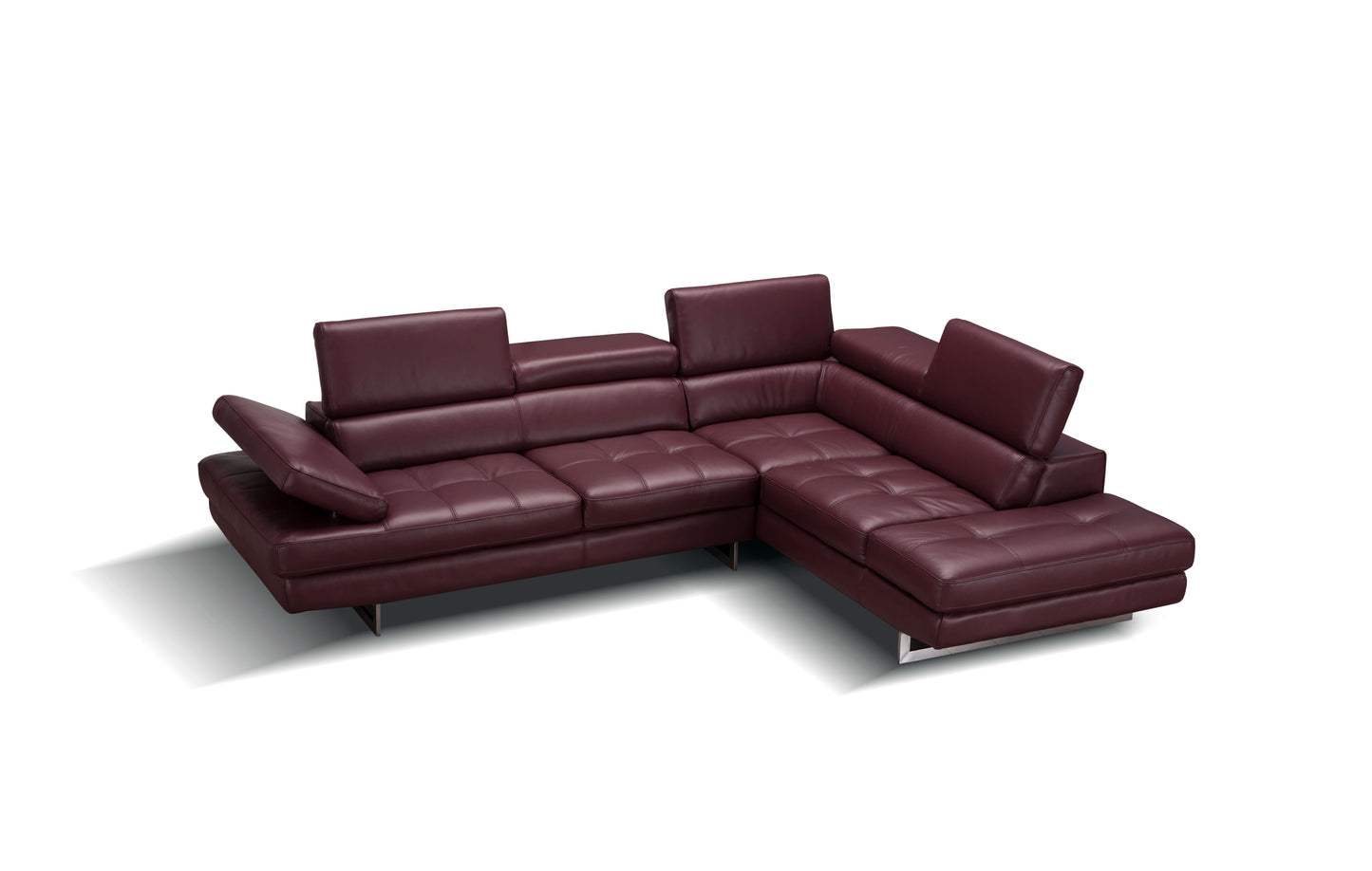 A761 Italian Leather Sectional Slate