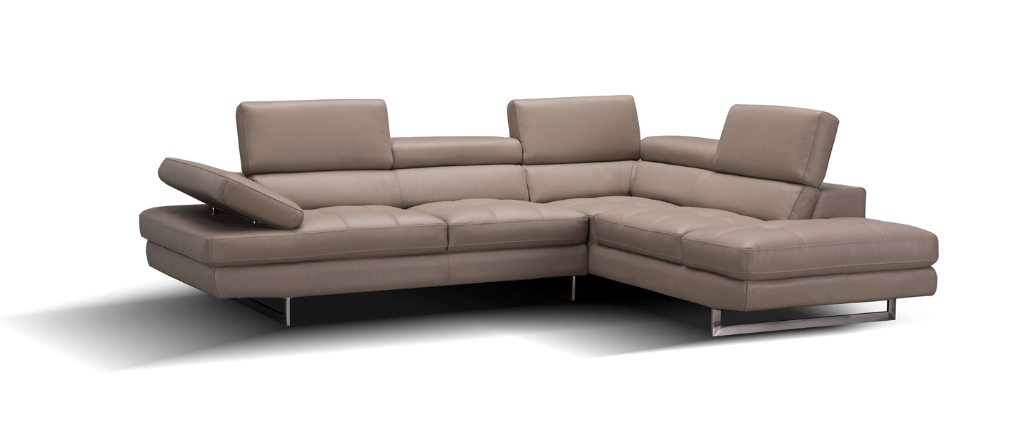 A761 Italian Leather Sectional Slate