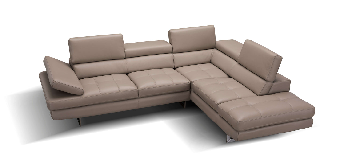 A761 Italian Leather Sectional Slate