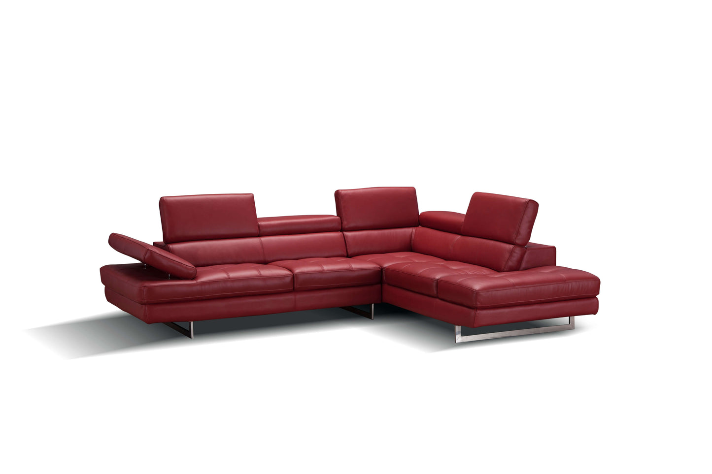 A761 Italian Leather Sectional Slate