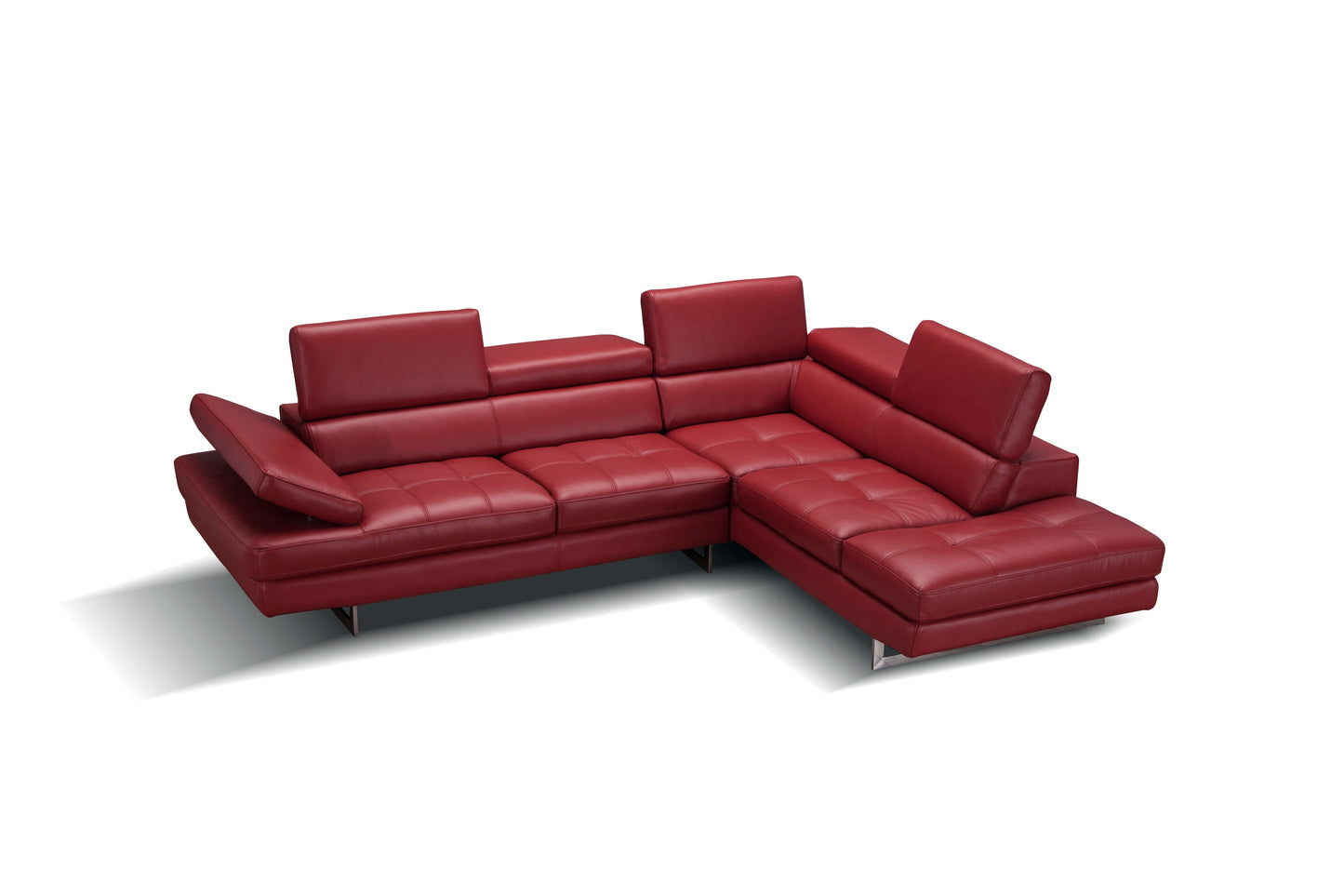 A761 Italian Leather Sectional Slate