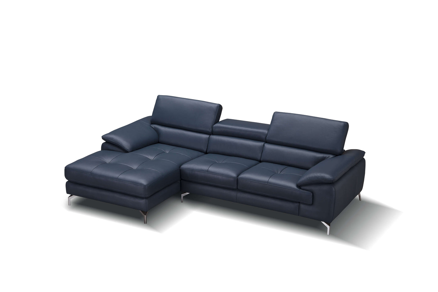 A973B Italian Leather Mini Sectional Chaise