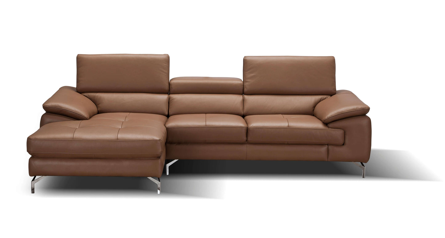 A973B Italian Leather Mini Sectional Chaise