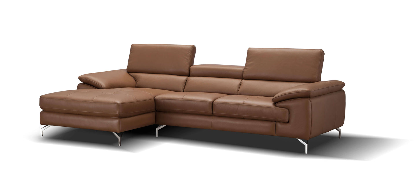 A973B Italian Leather Mini Sectional Chaise
