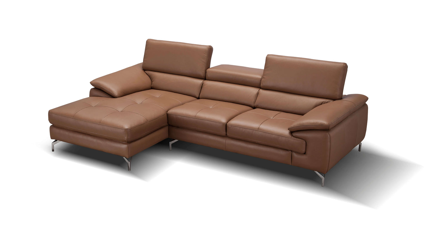 A973B Italian Leather Mini Sectional Chaise