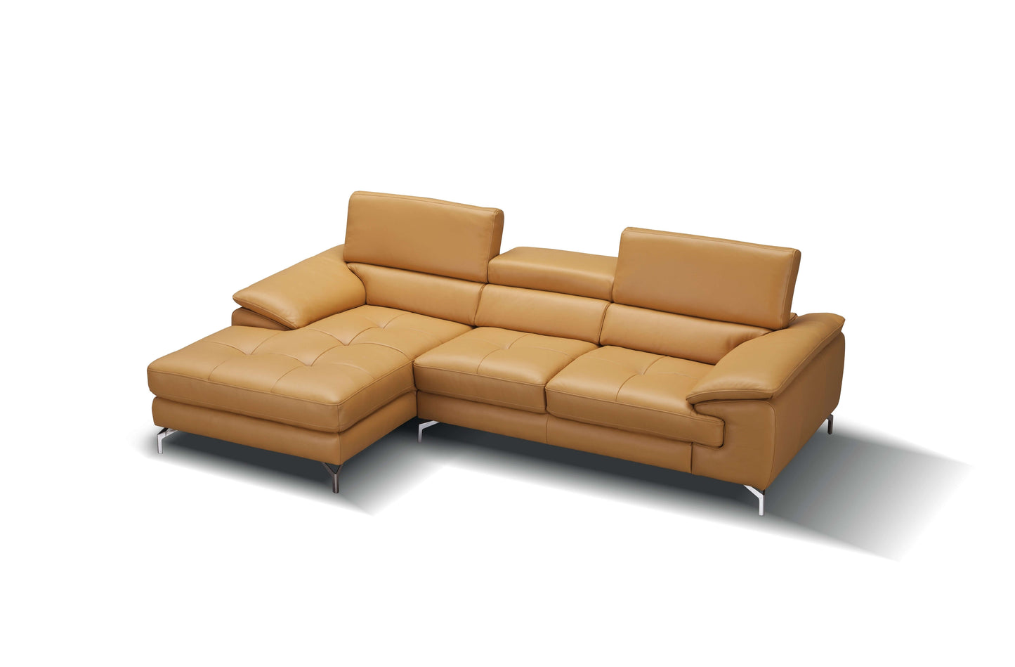 A973B Italian Leather Mini Sectional Chaise