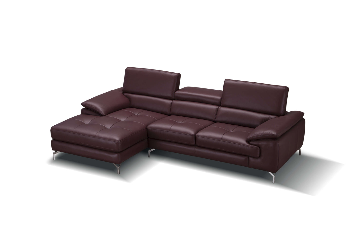 A973B Italian Leather Mini Sectional Chaise