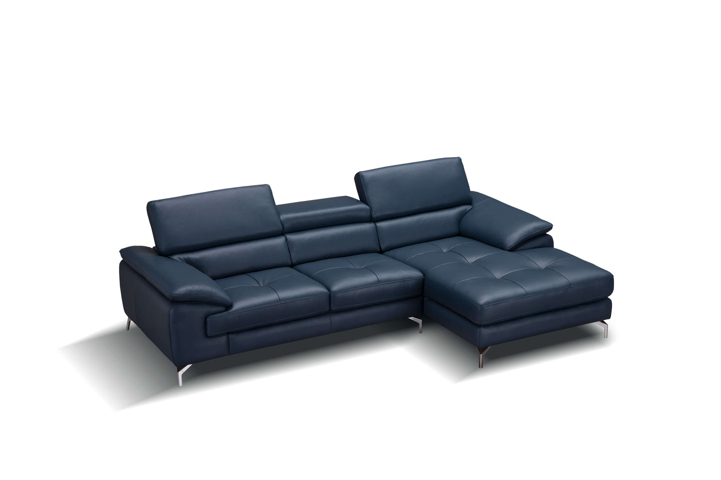 A973B Italian Leather Mini Sectional Chaise