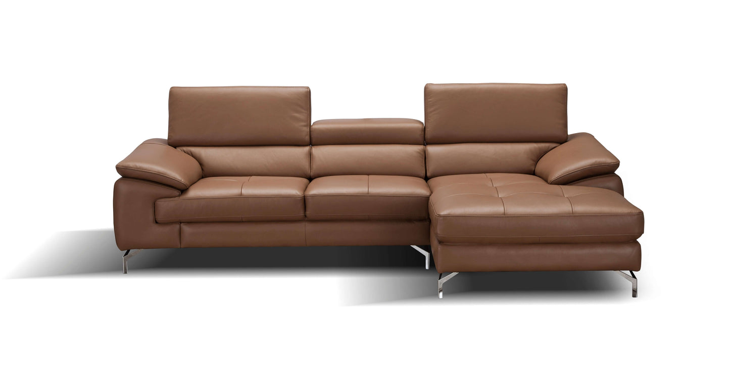 A973B Italian Leather Mini Sectional Chaise