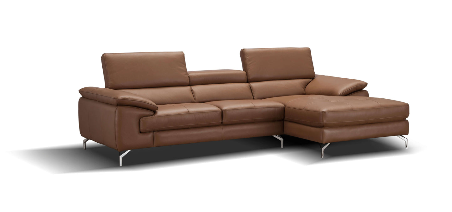 A973B Italian Leather Mini Sectional Chaise