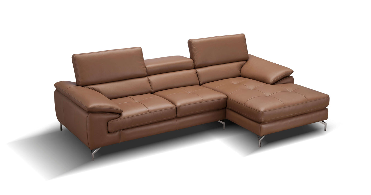 A973B Italian Leather Mini Sectional Chaise