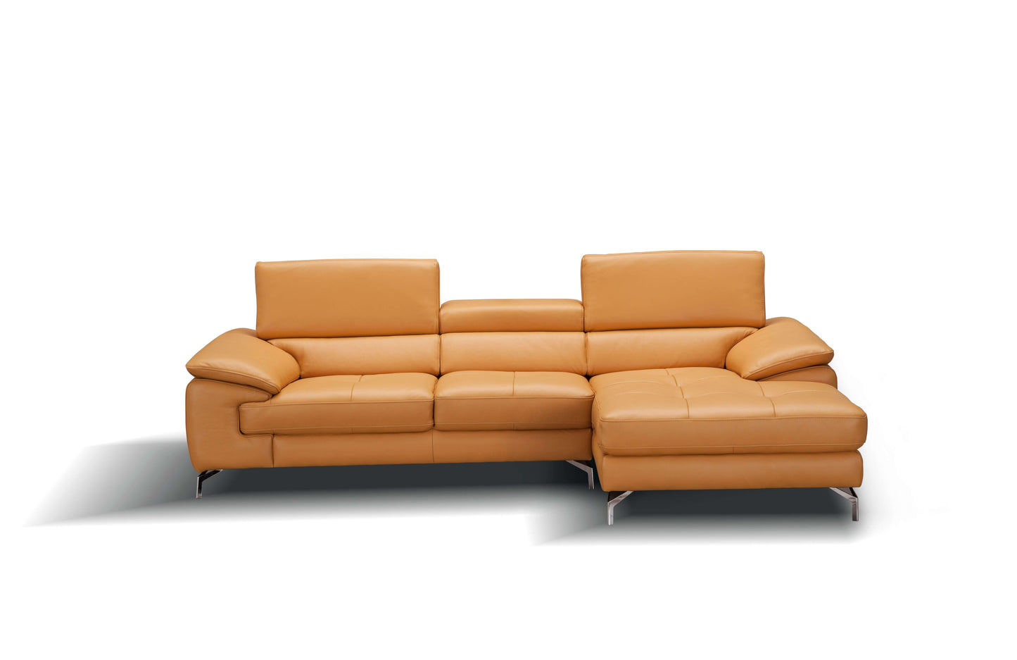 A973B Italian Leather Mini Sectional Chaise