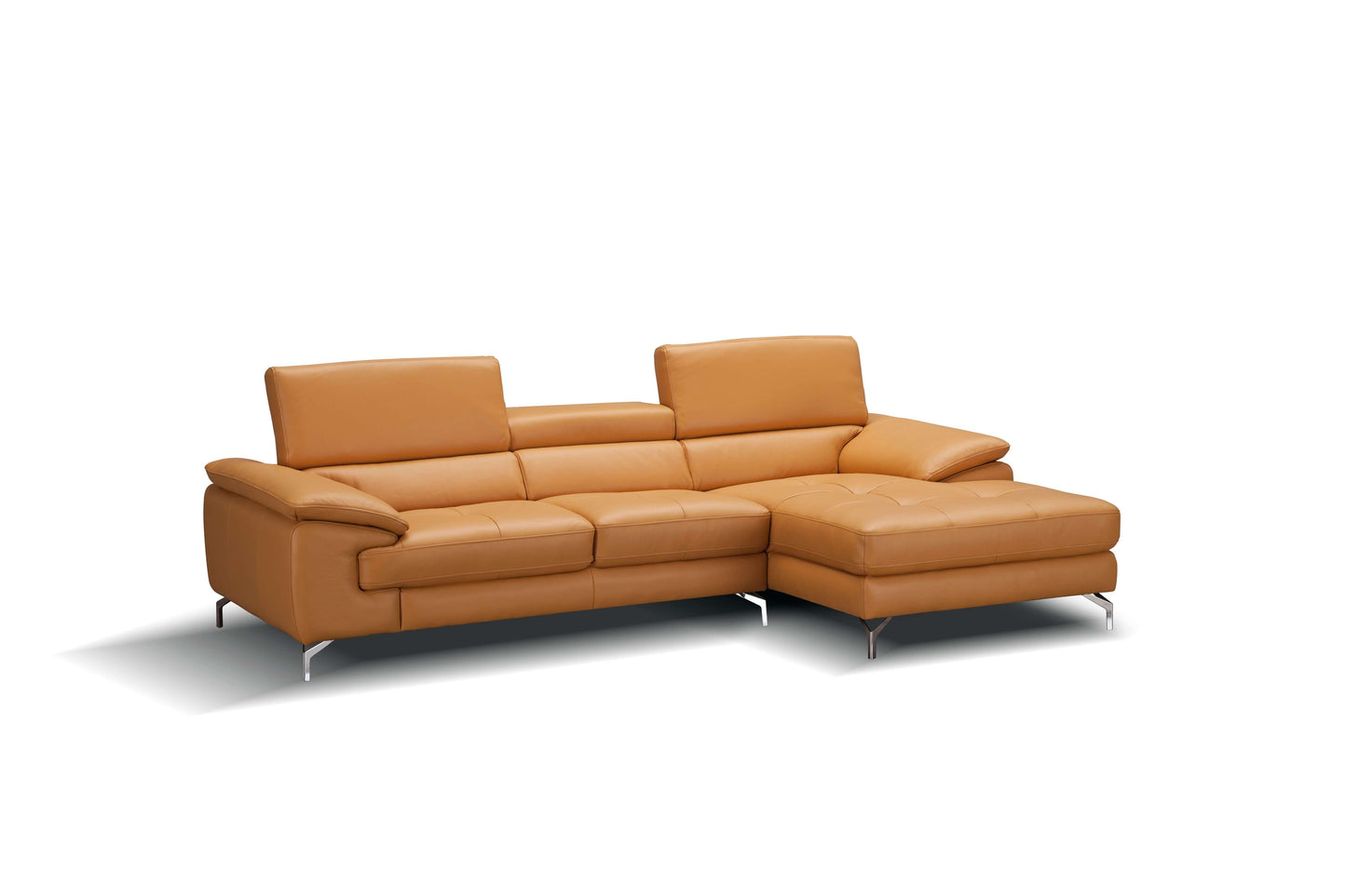 A973B Italian Leather Mini Sectional Chaise