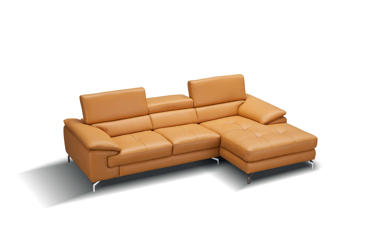 A973B Italian Leather Mini Sectional Chaise