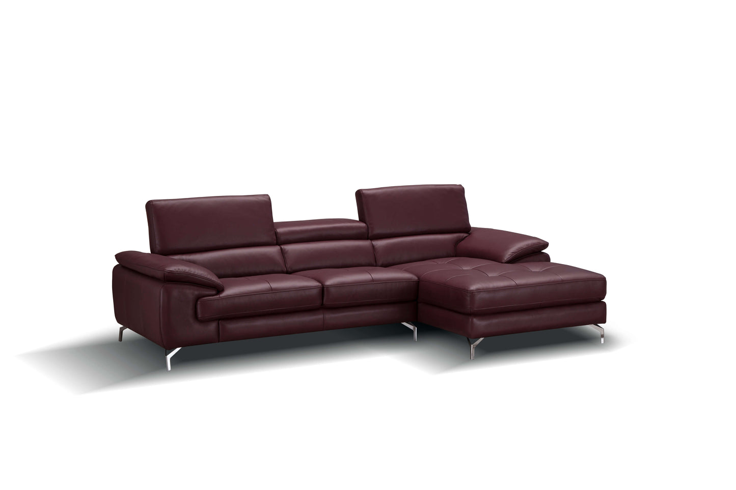 A973B Italian Leather Mini Sectional Chaise