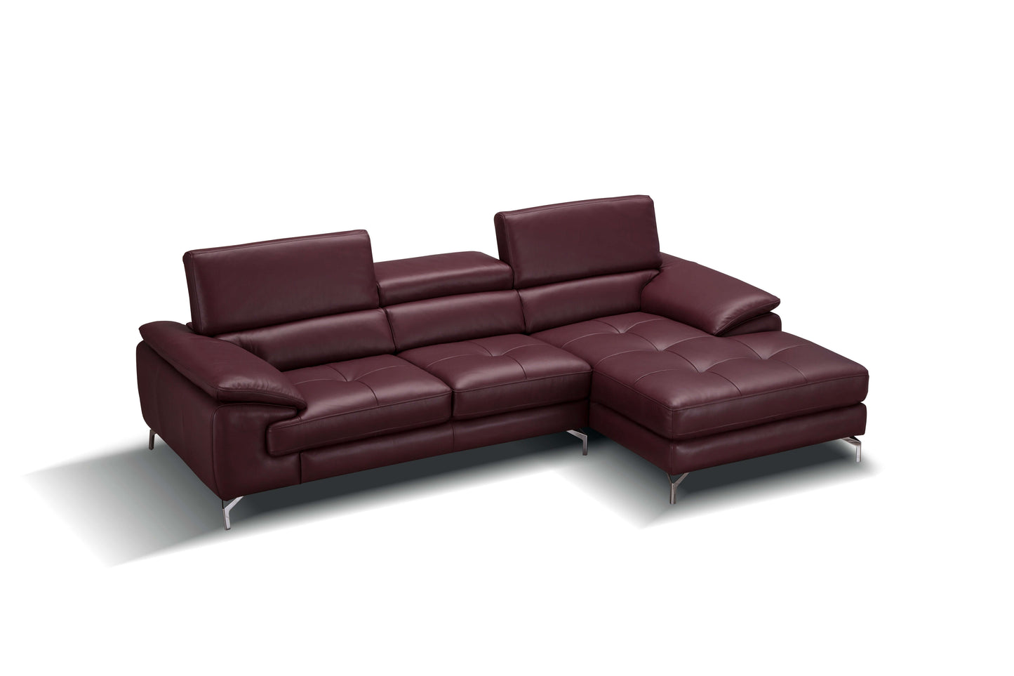 A973B Italian Leather Mini Sectional Chaise