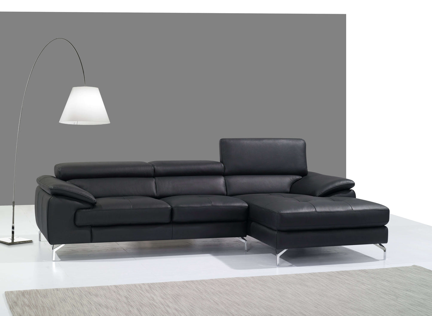 A973B Italian Leather Mini Sectional Chaise