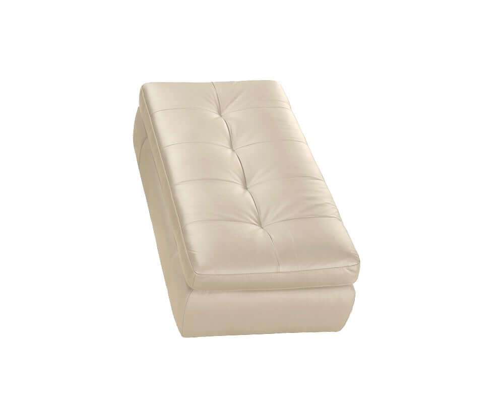 397 Italian Leather Ottoman in Beige Color