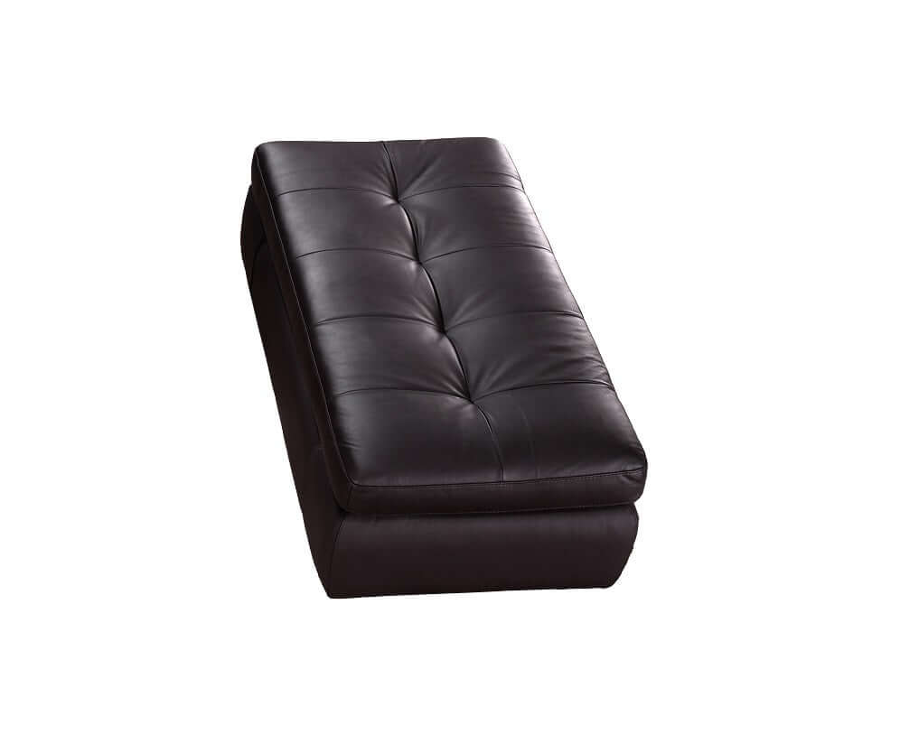 397 Italian Leather Ottoman in Chocolate Color