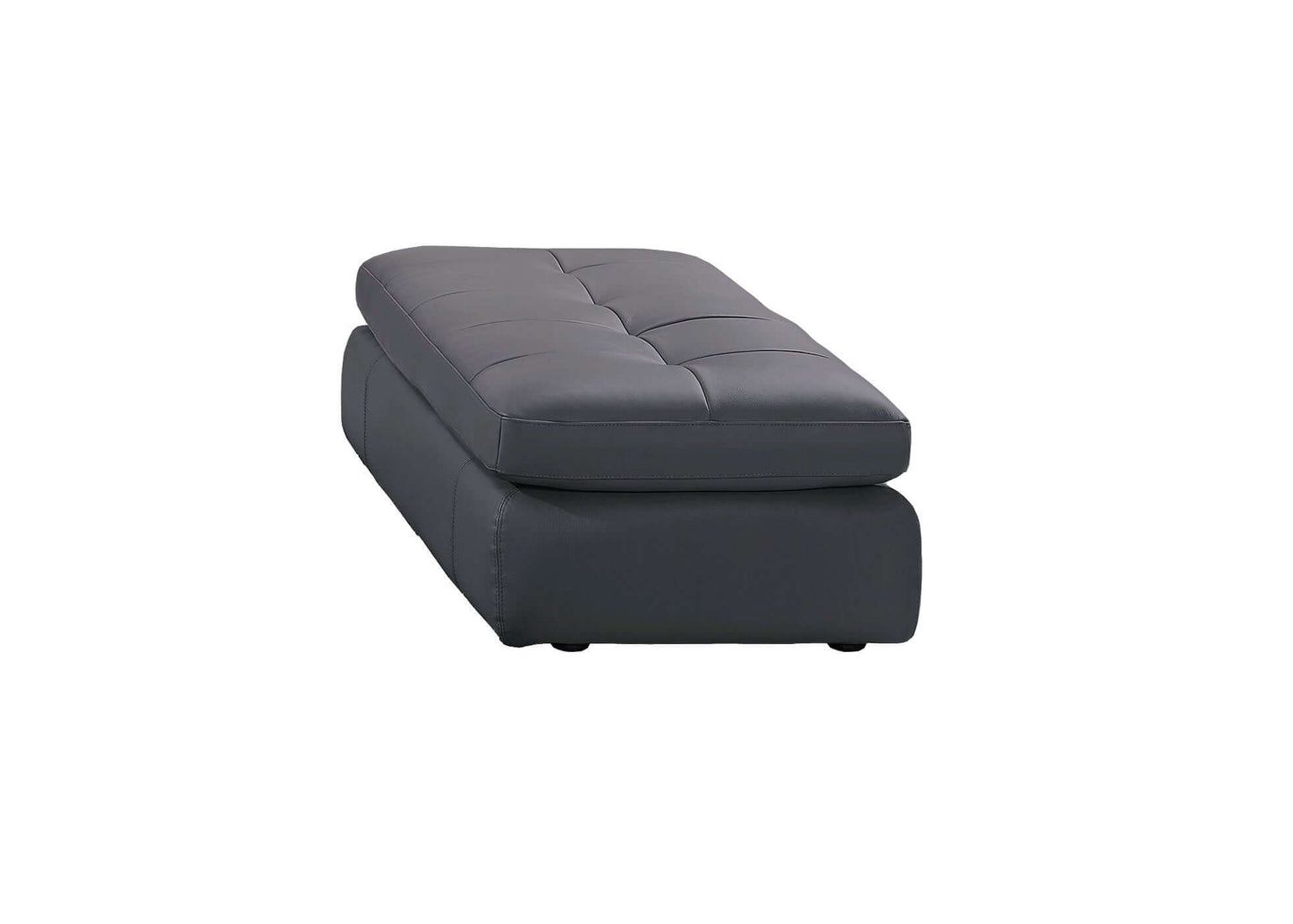 397 Italian Leather Ottoman in Grey Color
