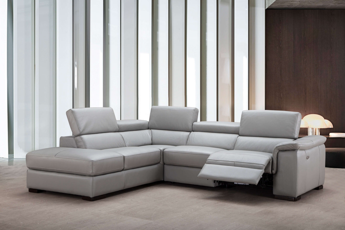 Perla Premium Leather Sectional Chaise