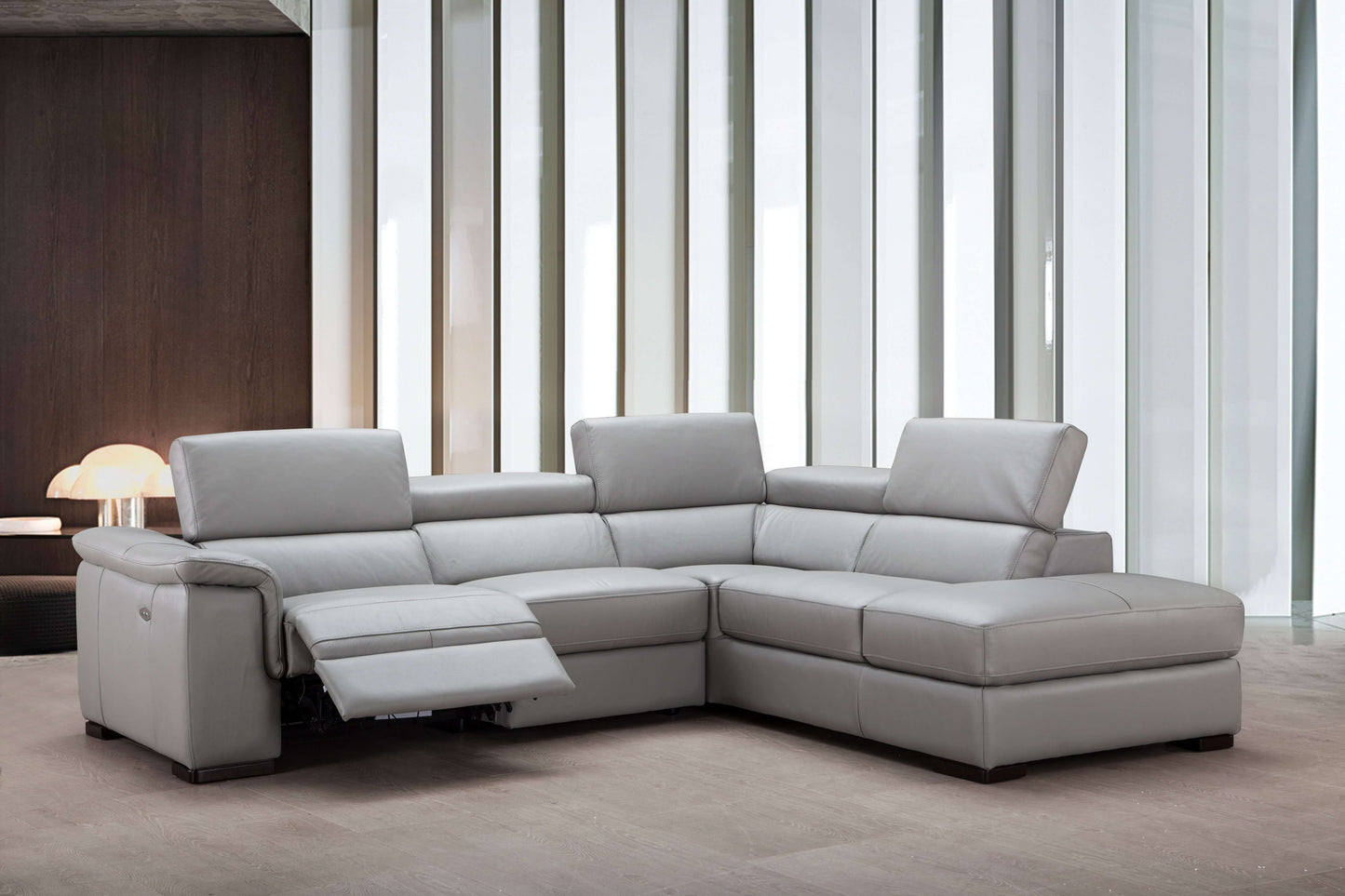 Perla Premium Leather Sectional Chaise
