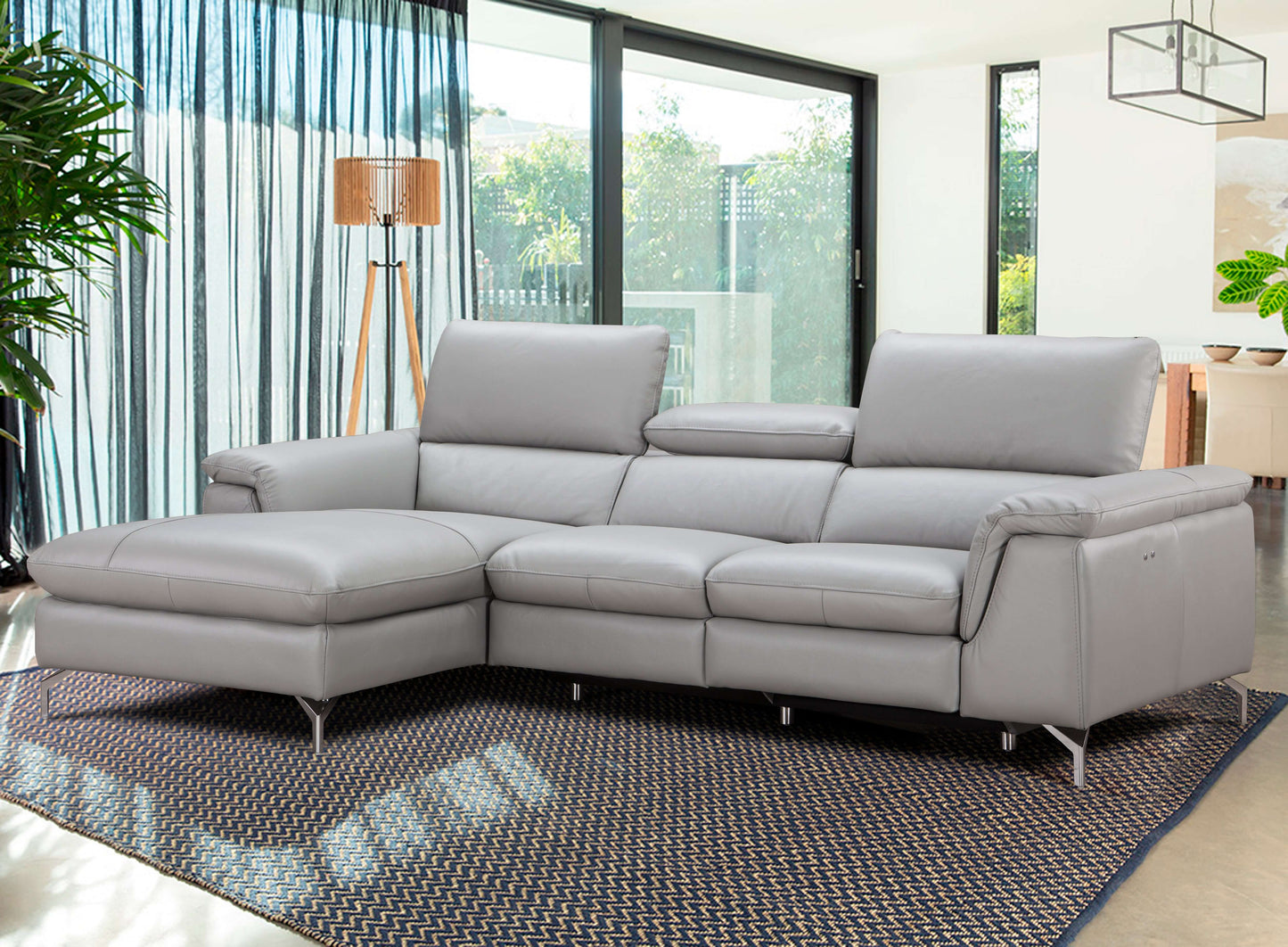 Serena Premium Leather Sectional Chaise