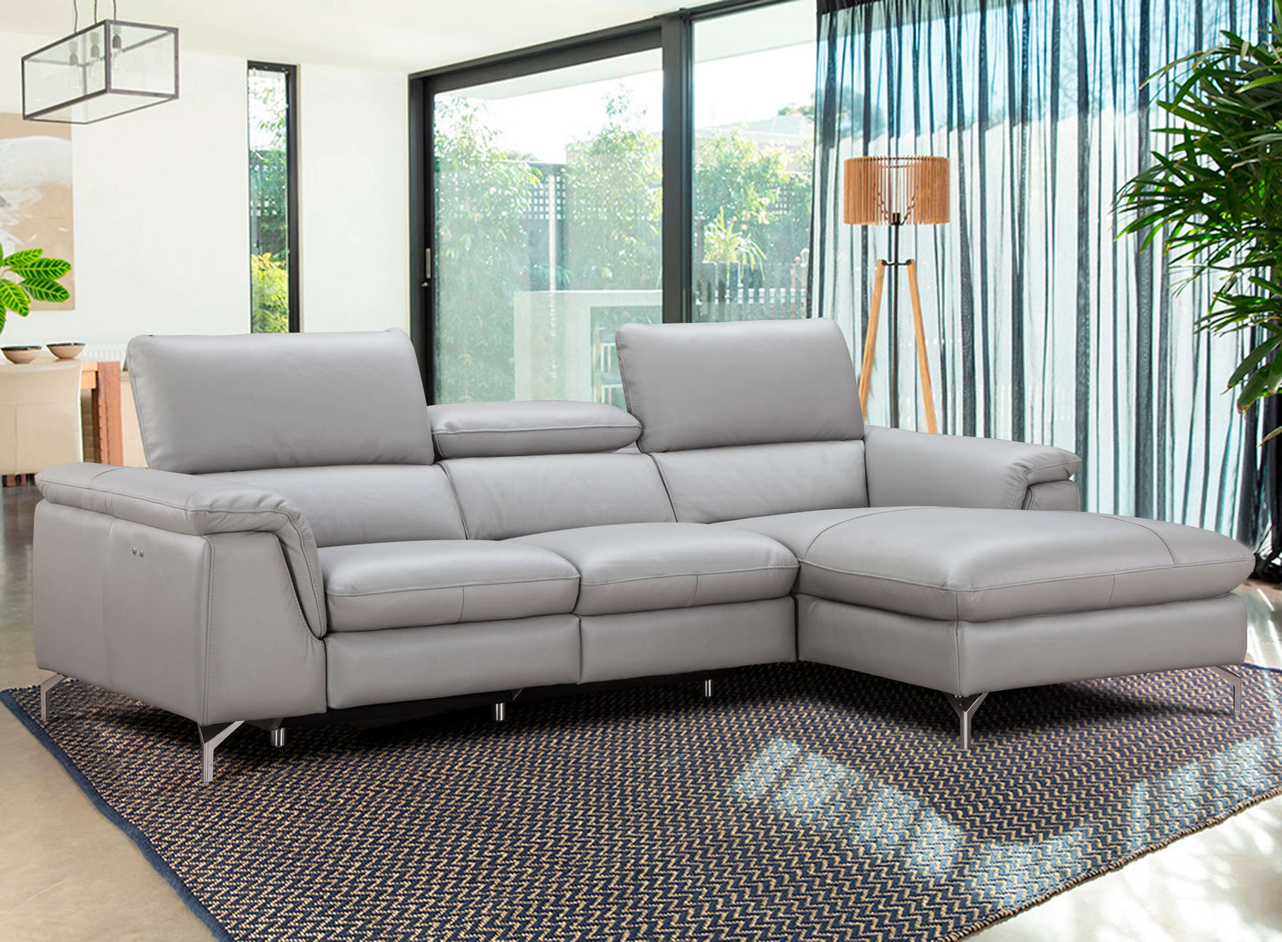 Serena Premium Leather Sectional Chaise