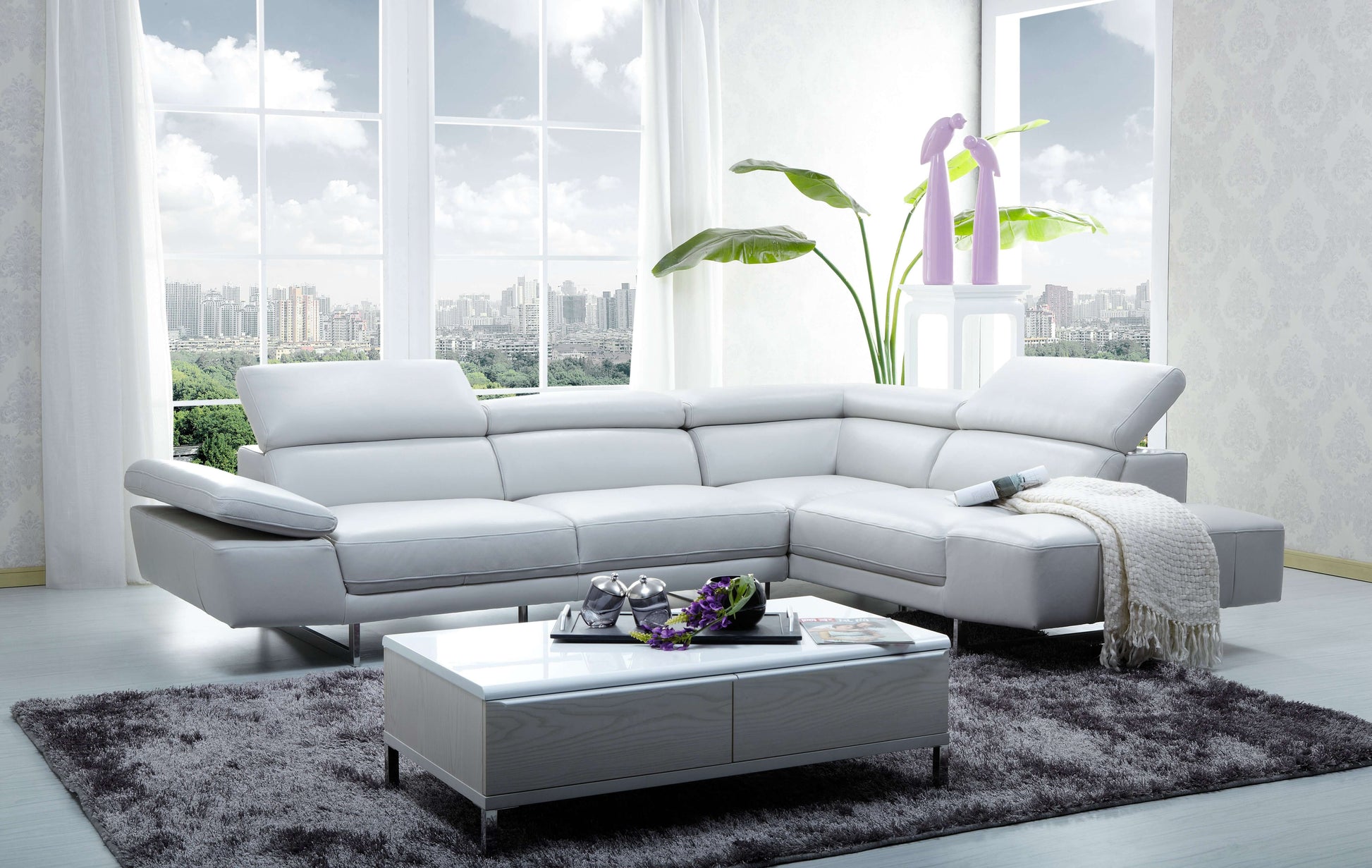 1717 Italian Leather Sectional