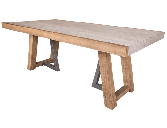 Dining Table - Honey Brown & Light Gray