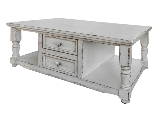 4 Drawer Cocktail Table - Antique White