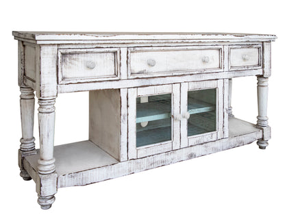 3 Drawer 2 Doors 70" TV Stand - Antique White
