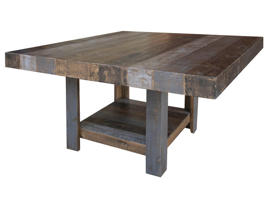 54" Square Dining Table - Two Tone Gray & Brown
