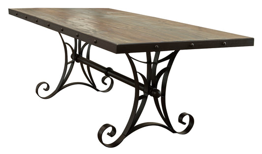 Iron Base Dining Table - Multicolor