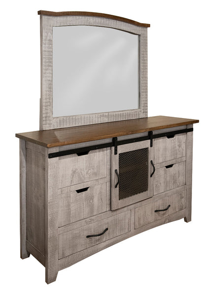 Mirror - Light Gray & Brown