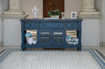 3 Drawer 2 Doors 70" TV Stand - Dark Blue