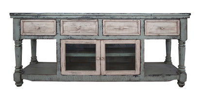 4 Drawer 2 Doors 70" TV Stand - Sky Blue